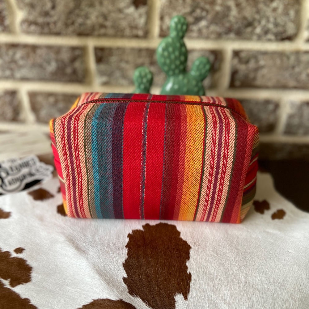 Red Serape Makeup Bag